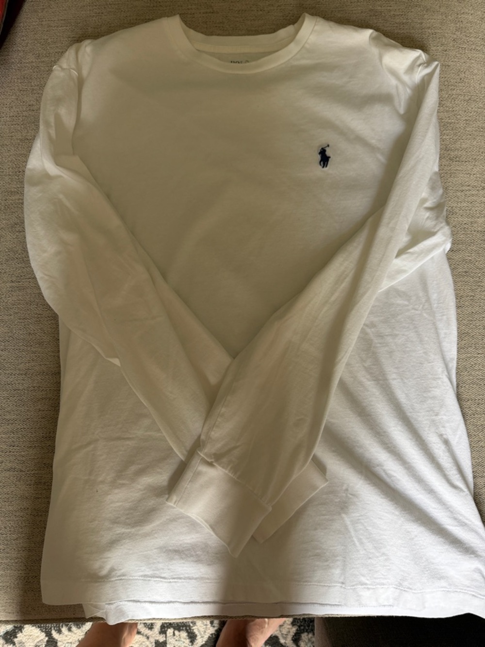Polo by Ralph Lauren White Long Sleeve Tee with Navy Pony